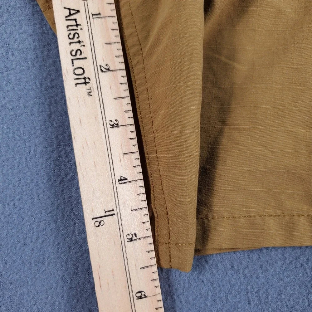 REI Co-op Mens XL Brown Ripstop Hiking Shorts Elastic Waist Belt 5in Flaw
